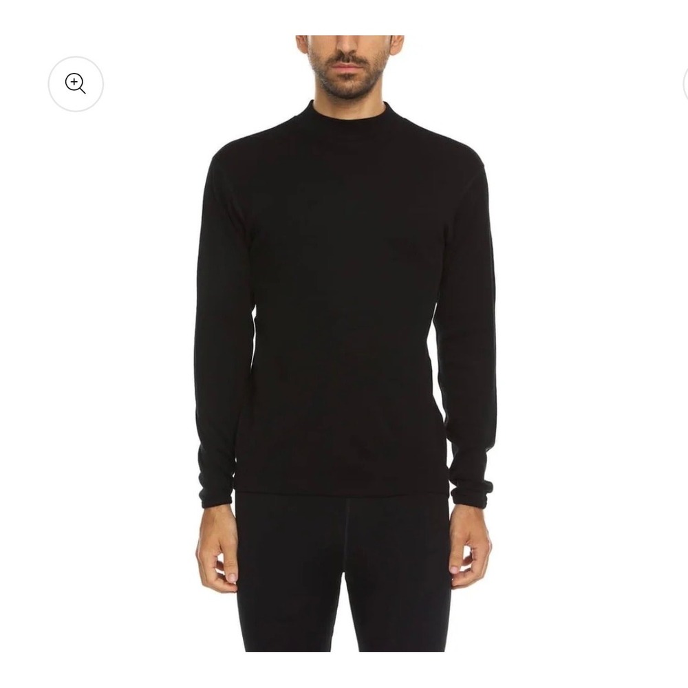 Minus33 Midnight Wool Mock Neck in Black Men's Size Large Superfine Merino Wool